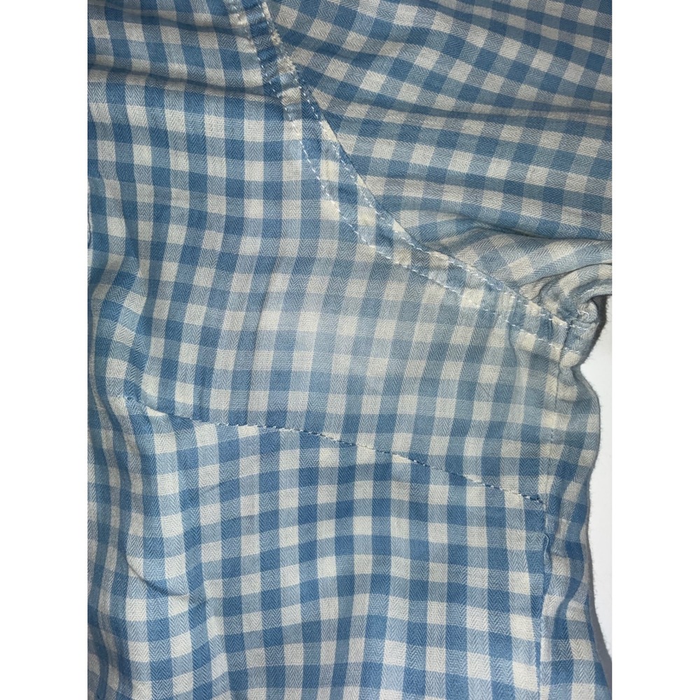 Wrangler Mens L Western Pearl Snap Shirt Blue Gingham Embroidered Cowboy READ - Picture 9 of 10